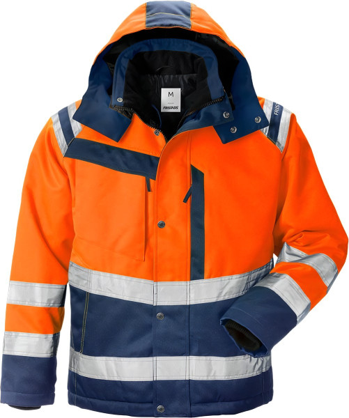 Fristads Warnschutz-Jacke High Vis Winterjacke Kl. 3 4043 PP Warnschutz-Orange/Marine