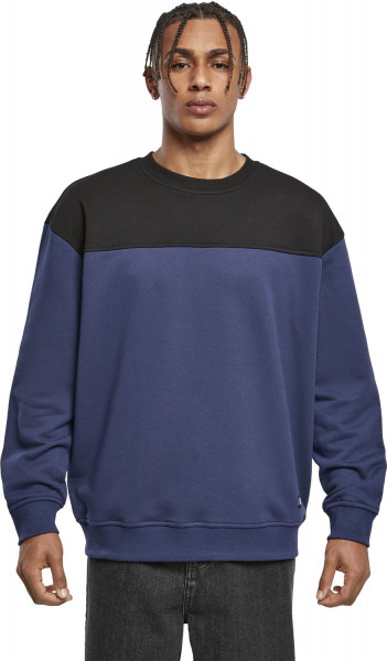 Urban Classics Hoodie / Sweatshirt Upper Block Crewneck Darkblue/Black