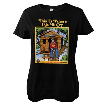 Steven Rhodes Damen T-Shirt This Is Where I Go To Cry Girly Tee DTR-5-SR304-DTF867