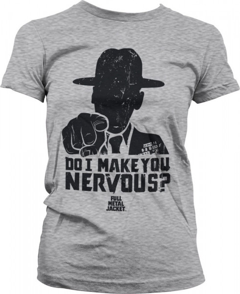 Full Metal Jacket Do I Make You Nervous Girly Tee Damen T-Shirt Heather-Grey