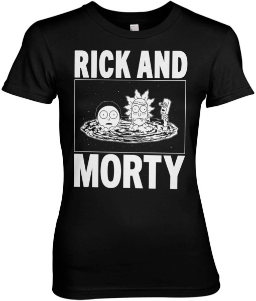 Rick And Morty Girly Tee Damen T-Shirt Black