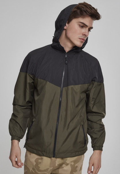 Urban Classics Jacke 2-Tone Tech Windrunner Black/Darkolive