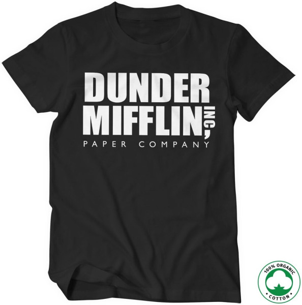 The Office Dunder Mifflin Inc. Logo Organic T-Shirt Black