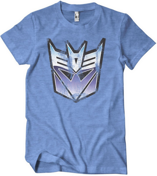 Transformers Distressed Decepticon Shield T-Shirt Blue/Heather