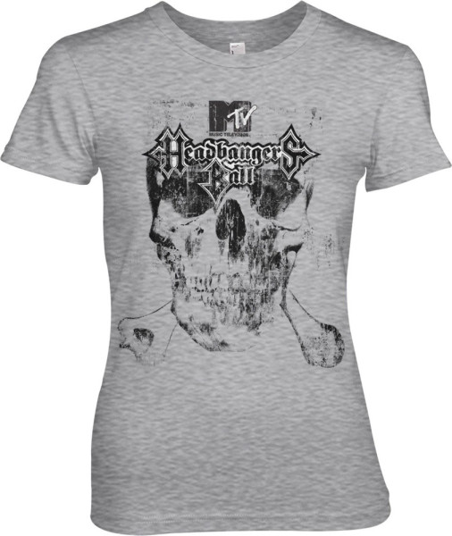 MTV Headbangers Ball Girly Tee Damen T-Shirt Heather-Grey