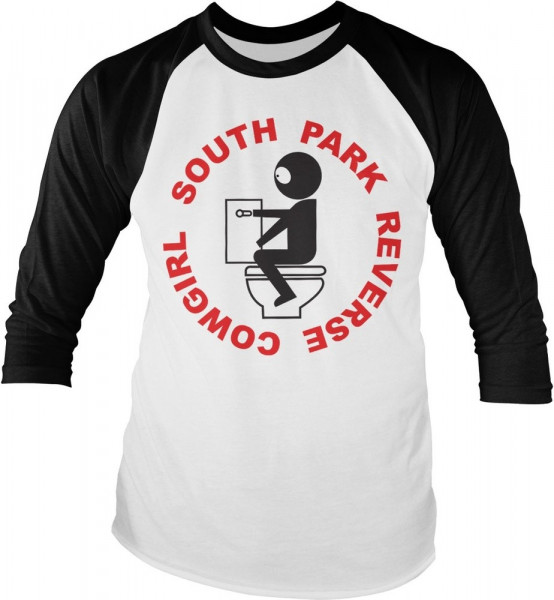 South Park Reverse Cowgirl Baseball Longsleeve Tee White-Black