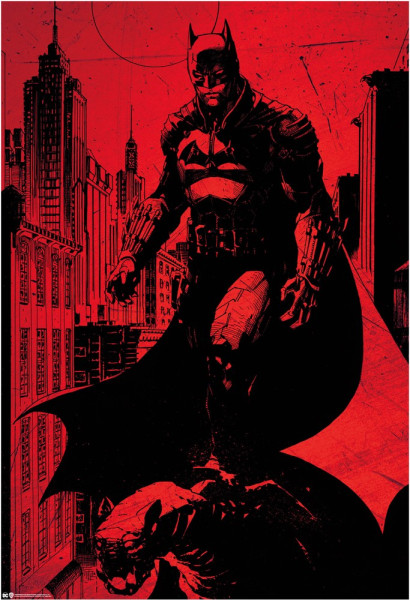 Batman Sketch City Poster Multicolor