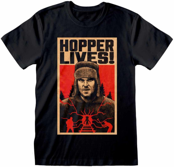 Stranger Things 4 - Hopper Lives (Unisex) T-Shirt Black