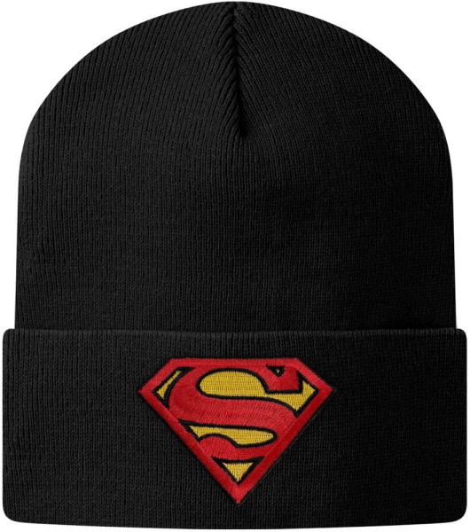 Superman Patch Beanie Mütze Black