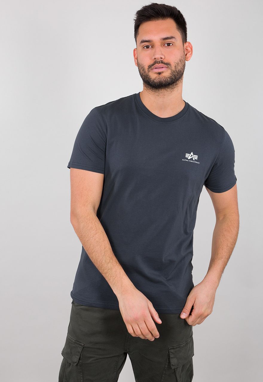 | T-Shirts Basic Tops | Navy / Men T-Shirt Small | Blue Alpha Industries Lifestyle Logo