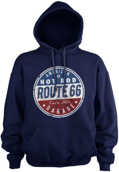 Route 66 - Hot Rod Garage Hoodie Navy