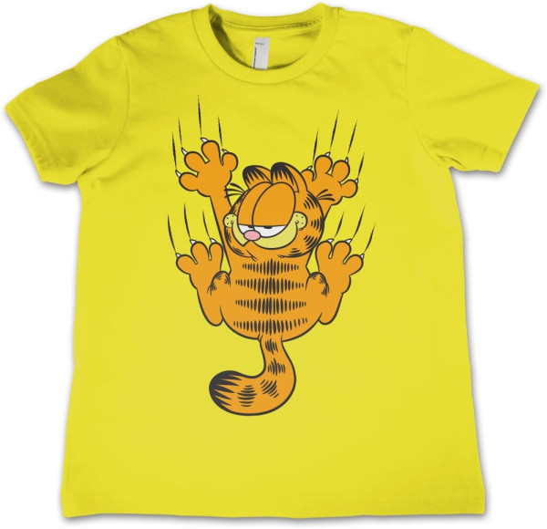 Garfield Hanging On Kids T-Shirt Kinder Yellow