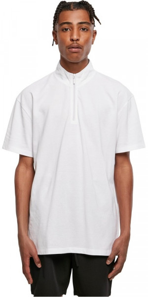 Urban Classics Boxy Zip Pique Tee White