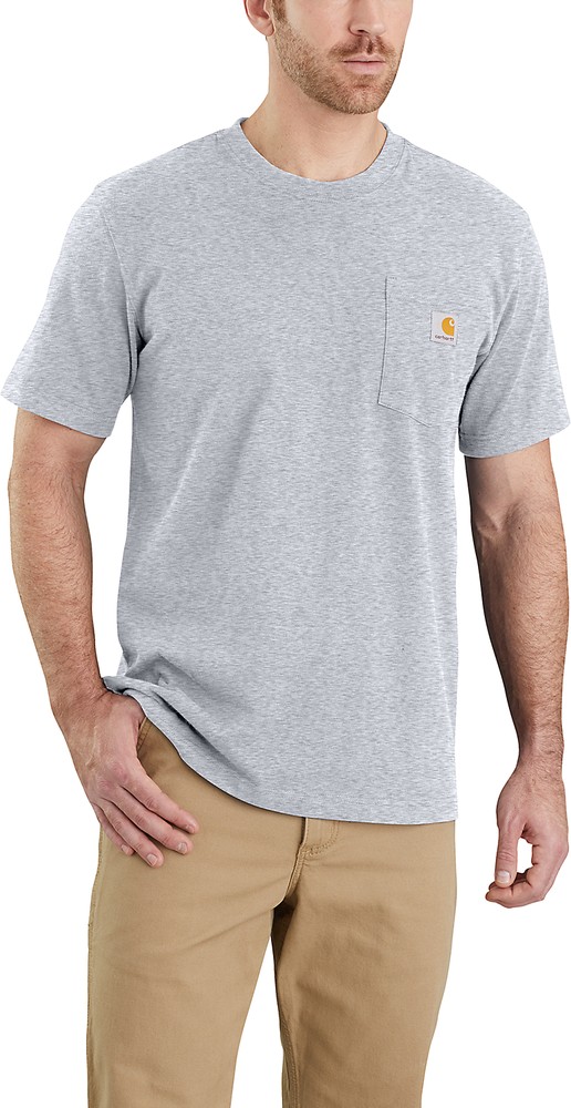 Carhartt Herren T-Shirt | Workw T-Shirt | T-Shirts Pocket | Workwear Heather Grey S/S Herrenbekleidung