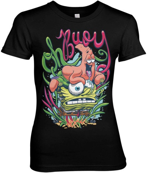 Spongebob Oh Boy Girly Tee Damen T-Shirt Black