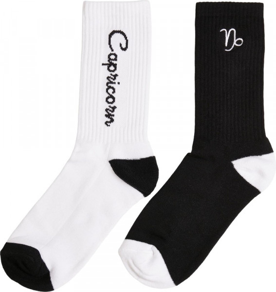 Mister Tee Zodiac Socks 2-Pack Black/White Capricorn