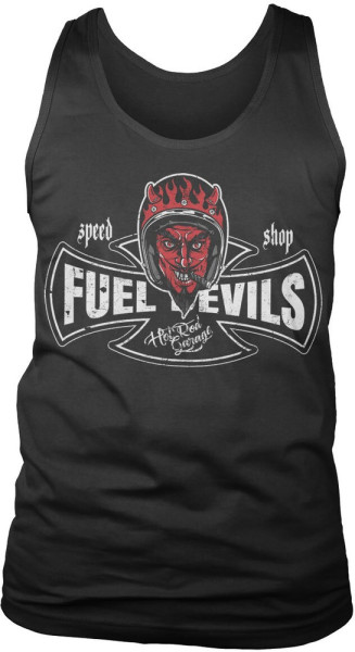 Fuel Devils Smiling Devil Speed Shop Tank Top Black