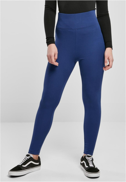 Urban Classics Damen Ladies High Waist Jersey Leggings Spaceblue