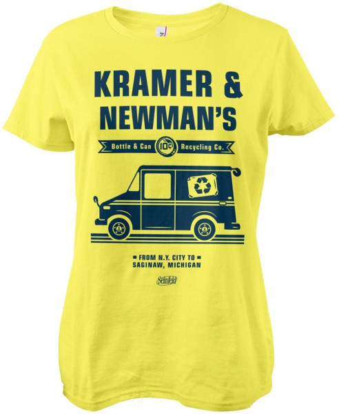 Seinfeld Kramer & Newman's Recycling Co Girly Tee Damen T-Shirt Yellow