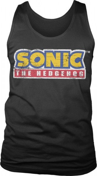 Sonic The Hedgehog Cracked Logo Tank Top Black