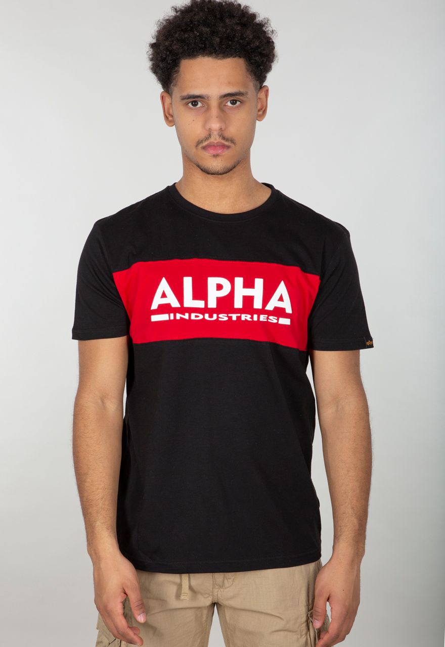 Alpha Industries Inlay | Black/Red | T-Shirt T Lifestyle Tops Alpha / Men T-Shirts 