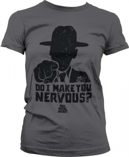 Full Metal Jacket Do I Make You Nervous Girly Tee Damen T-Shirt Dark-Grey