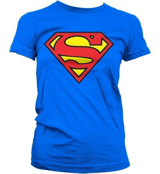 Superman Shield Girly T-Shirt Damen Blue