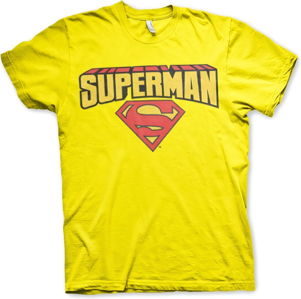 Superman Blockletter Logo T-Shirt Yellow