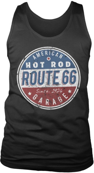 Route 66 - Hot Rod Garage Tank Top T-Shirt Black