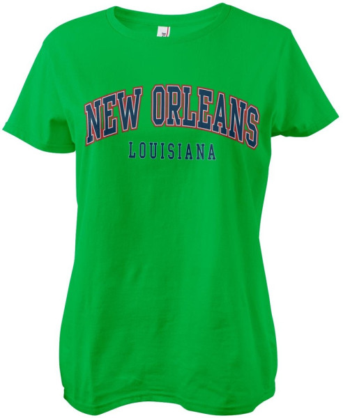 New Orleans Louisiana Girly Tee Damen T-Shirt Green