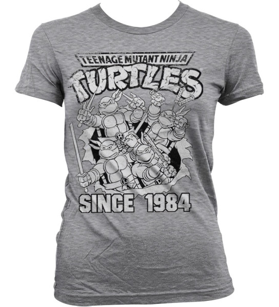 Teenage Mutant Ninja Turtles TMNT Distressed Since 1984 Girly Tee Damen T-Shirt Heather-Grey