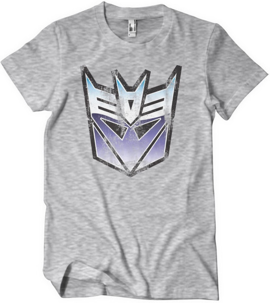 Transformers Distressed Decepticon Shield T-Shirt Heathergrey