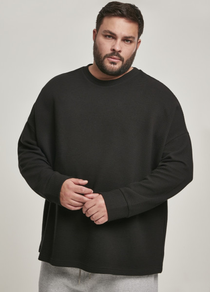 Urban Classics Sweatshirt Cut On Sleeve Naps Interlock Crew Black