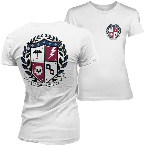 Umbrella Academy Ut Malum Pluva Shield Girly Tee Damen T-Shirt White