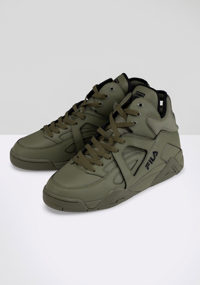 Fila Basketball Sneaker Fila Cage Mid Burnt Olive Shoes Men Lifestyle kustom kult