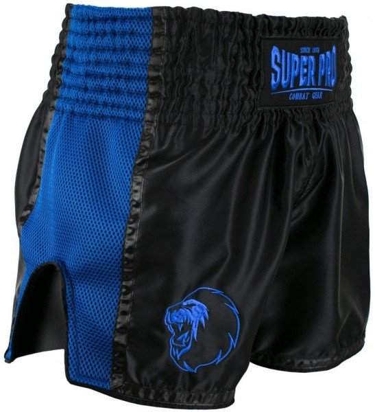 Super Pro Combat Gear Thai- und Kickboxing Short Brave Schwarz/Blau