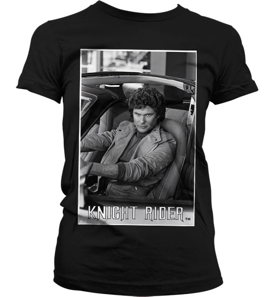 Hasselhoff In Knight Rider Girly Tee Damen T-Shirt Black