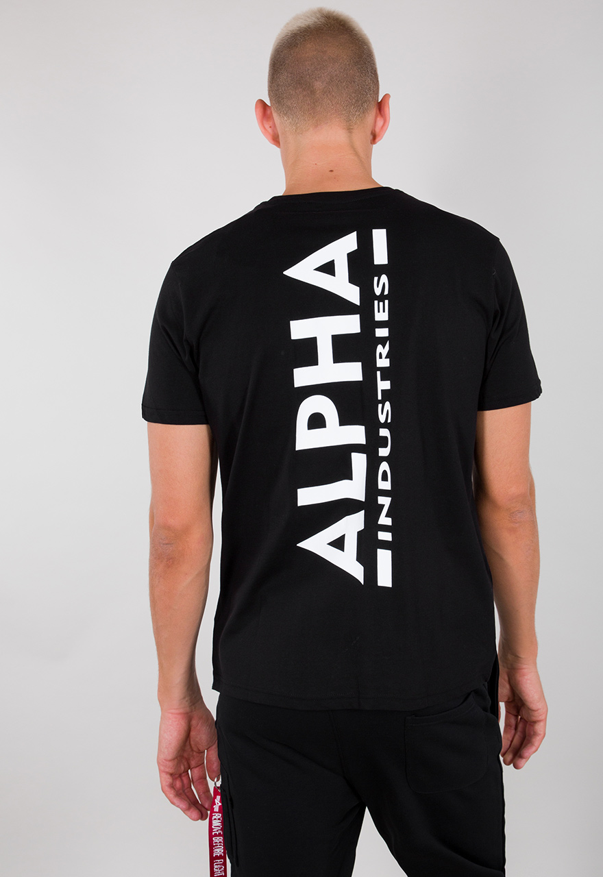 T Tops T-Shirt Men Lifestyle Alpha Black | Industries Backprint T-Shirts / | | 03
