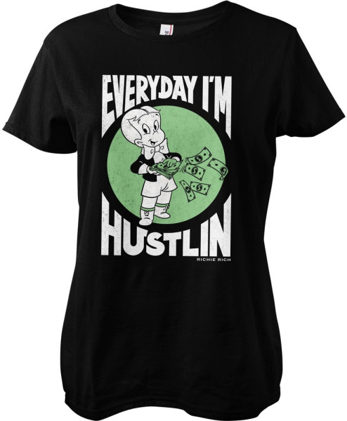 Richie Rich Damen T-Shirt Everyday I'M Hustlin Girly Tee UV-5-RR003-H78-2