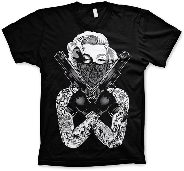 Marilyn Monroe Gangsta Pose T-Shirt AB-1-17543-L134