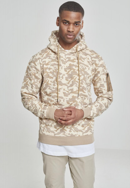 Urban Classics Hoodie Sweat Camo Bomber Hoody Beige Camouflage