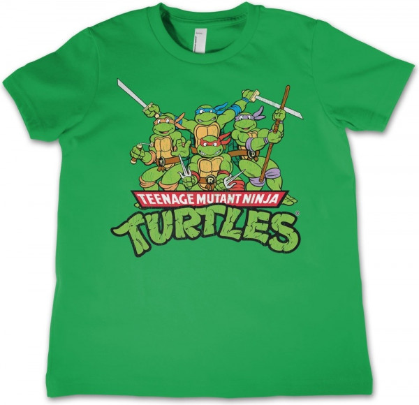 Teenage Mutant Ninja Turtles Teeange Mutant Ninja Turtles Distressed Group Kids T-Shirt Kinder Green