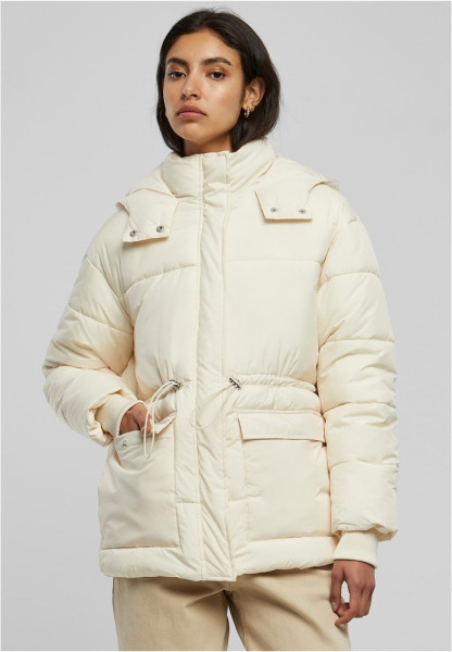 Urban Classics Damen Jacke Ladies Waisted Puffer Jacket Whitesand