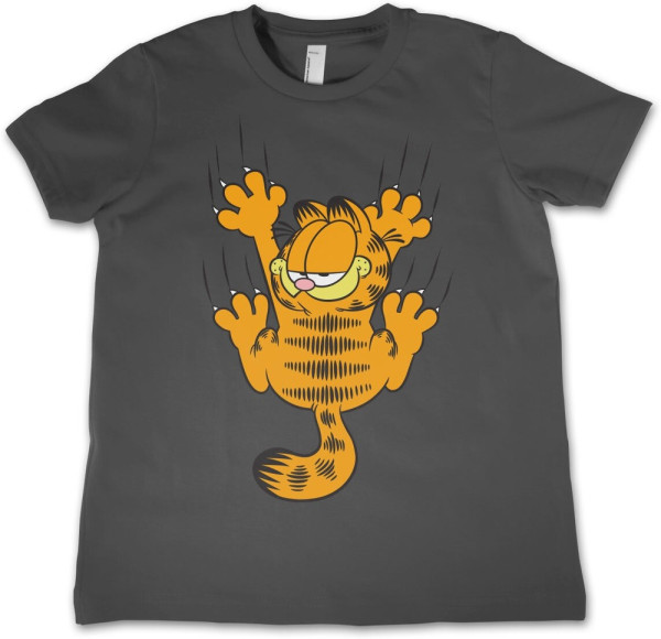 Garfield Hanging On Kids T-Shirt Kinder Dark-Grey