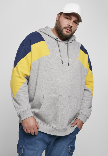 Urban Classics Hoodie Oversize 3-Tone Hoody Grey/Honey/Darkblue