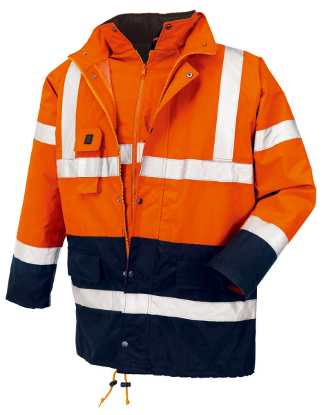 teXXor Warn-Wetterschutzparka Calgary Leuchtorange/Navy