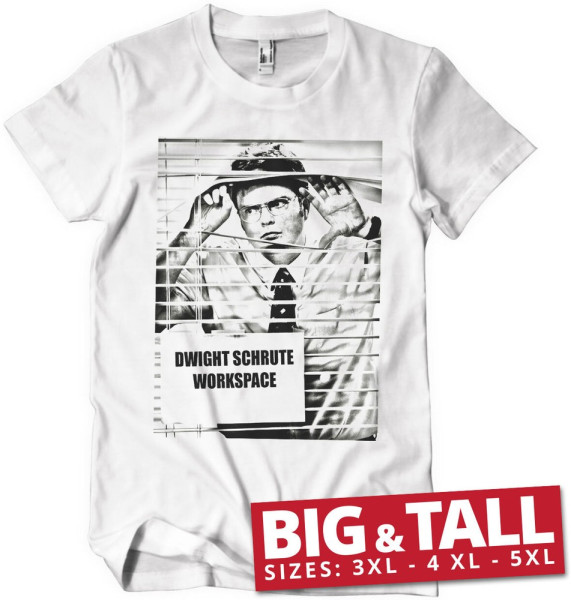 The Office Dwight Schrute Workspace Big & Tall T-Shirt White