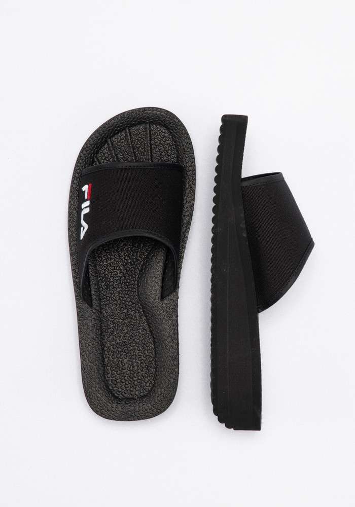 Fila black slippers online