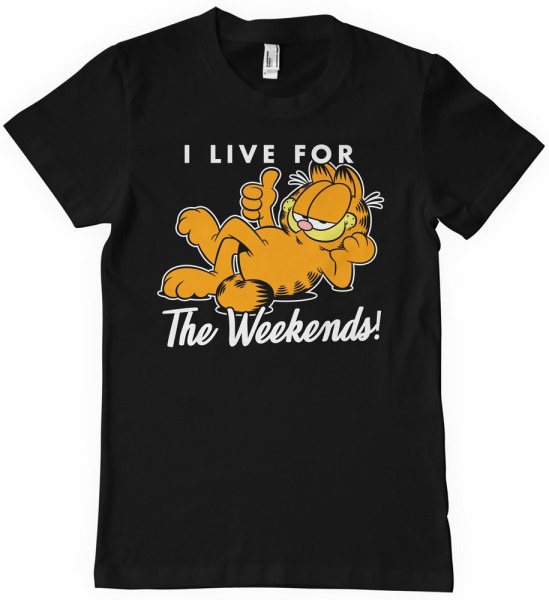 Garfield Live For The Weekend T-Shirt Black