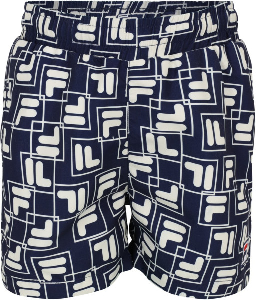 Fila Jungen Kurze Hose Laudert Aop Beach Shorts Medieval Blue Playful F-Box AOP